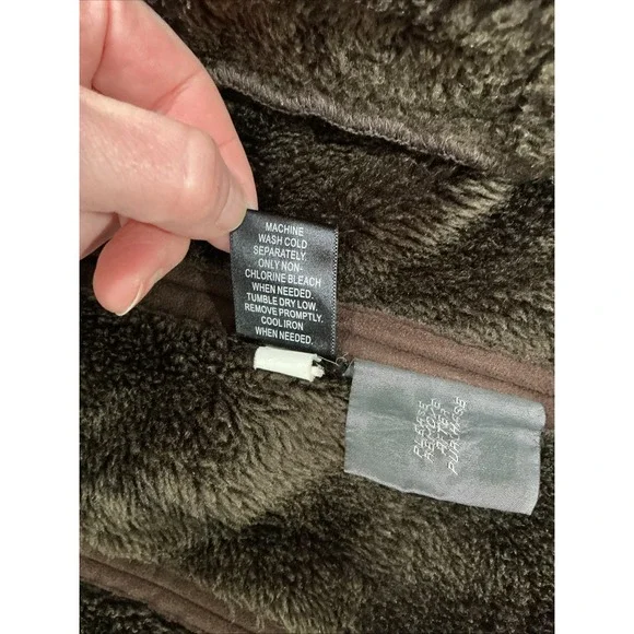 Faux Suede And Shearling Lined coat women Small, Dark Brown, Hooded, Classic - Picture 9 of 11